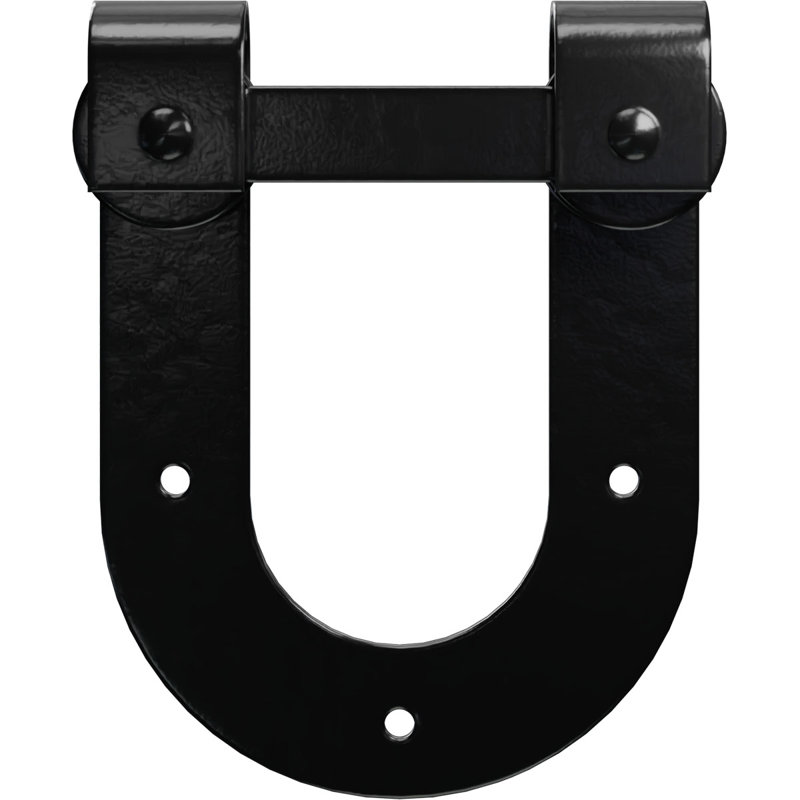 Ensemble de quincaillerie de porte de grange simple standard Premium Horseshoe Roller Hanger, Noir