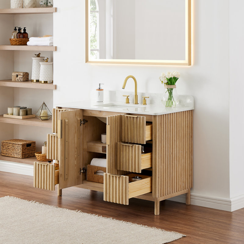 Meuble-lavabo simple 36 po avec miroir Siena, 48", Single Sink