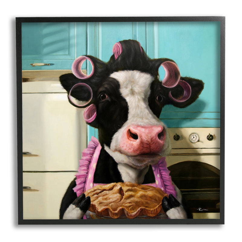 Tablier de cuisine pour la ferme, H 17 po x l 17 po, Giclée encadrée noir minuit