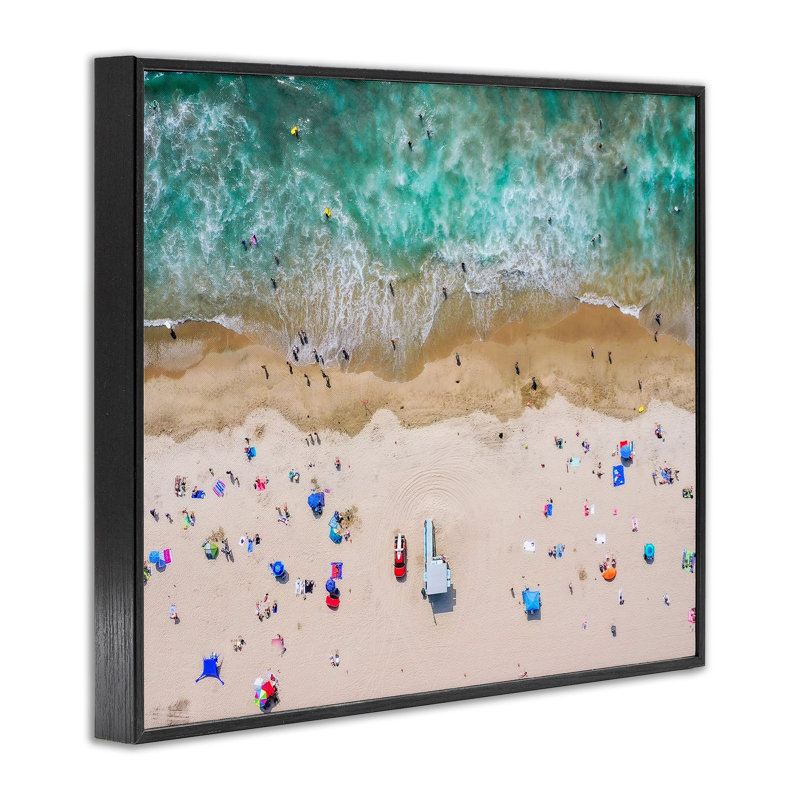 Vue aérienne de l'été occupé, Giclée encadrée noir minuit, H 11 po x l 14 po x P 1,5 po