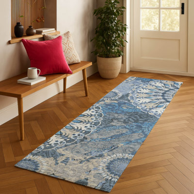 Tapis motif cachemire intérieur / extérieur lavable à la machine Norrell ACN2335
