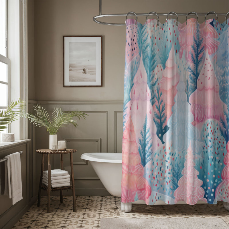 Rideau de douche Blue Flora - Premium, H 74 po x l 71 po