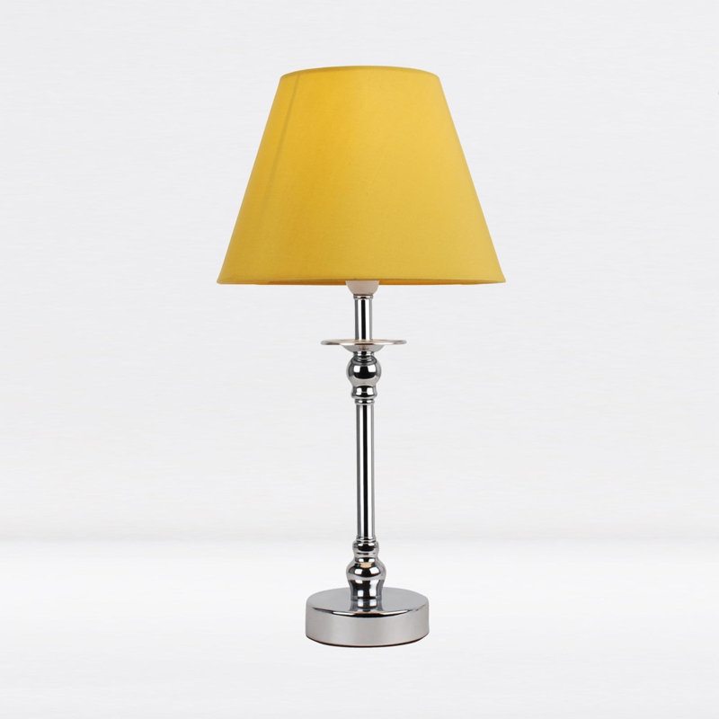 Lamons Metal Table Lamp, Ochre, Polished Chrome