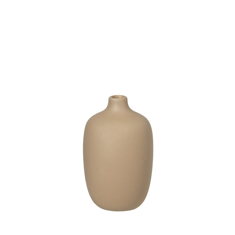 CEOLA Ceramic Table Vase 10'', Khaki, 5.1" H x 3.2" W x 3.2" D