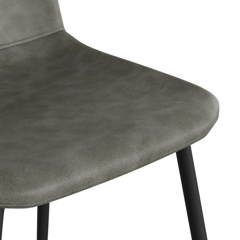 Chaise rembourrée en similicuir Kody , Cuir végétalien gris ardoise
