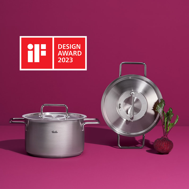 Fissler Pure Collection Stainless Steel Stock Pot with Metal Lid, 6.7