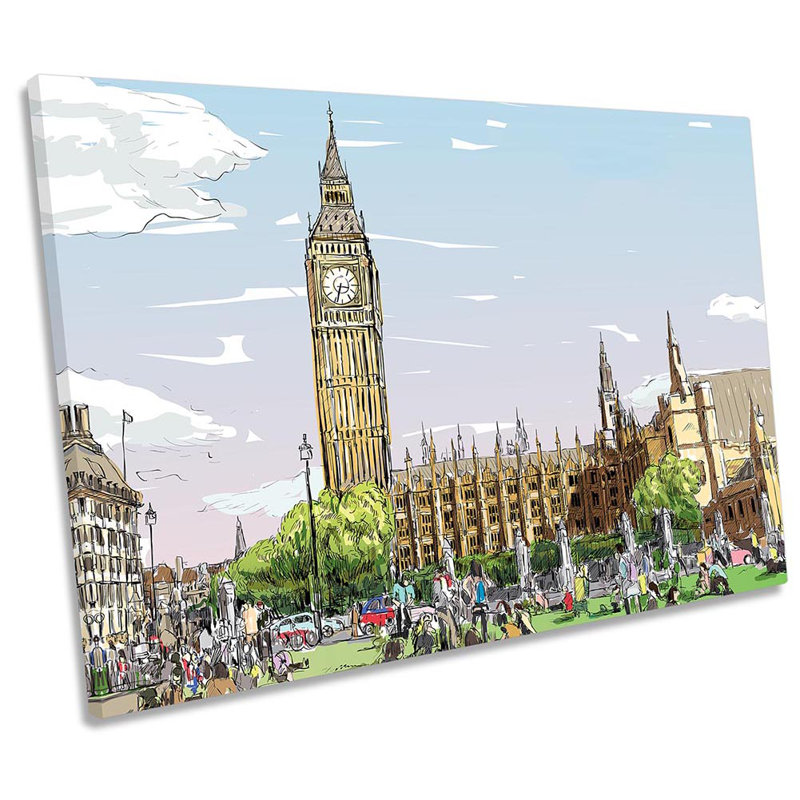 London Westminster Big Ben - Wrapped Canvas Painting, 30.5cm H x 45.7cm W x 2cm D
