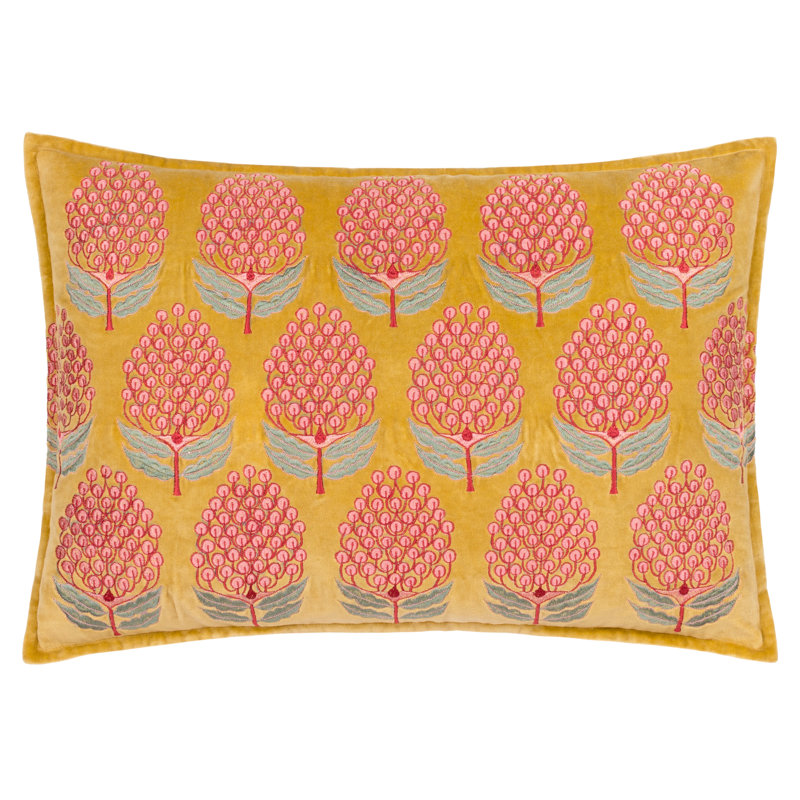 Portofino Floral Rectangular Cushion, Orange/Red