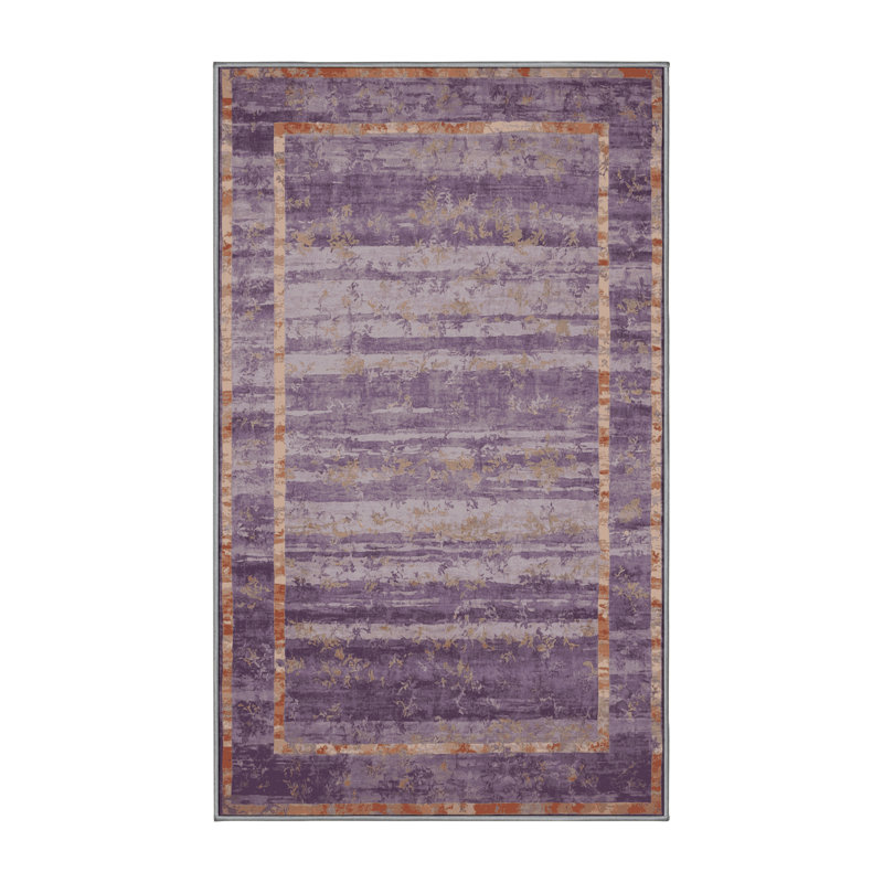 Machine Washable Brown Area Rug, Rectangle 8' x 10'