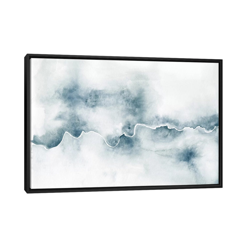 «Flow», impression sur toile tendue, H 18 po x l 26 po x P 1,5 po, Toile avec cadre noir, Pas de tapis