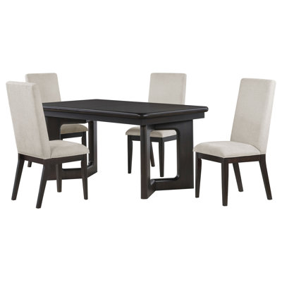 Acacia Brown 5-Piece Rectangular Dining Table Set