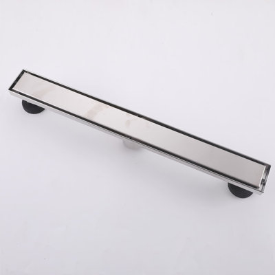 35.43 Inch Linear Shower Drain With Adjustable Feet Stainless Steel Shower Floor Drain Rectangular Bathroom Drain With Hair Strainer
