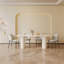 Ensemble de table de salle à manger 70,86 "moderne rectangulaire blanc crème avec 4 chaises pour la cuisine, le bar et le salon-629389924-609998222