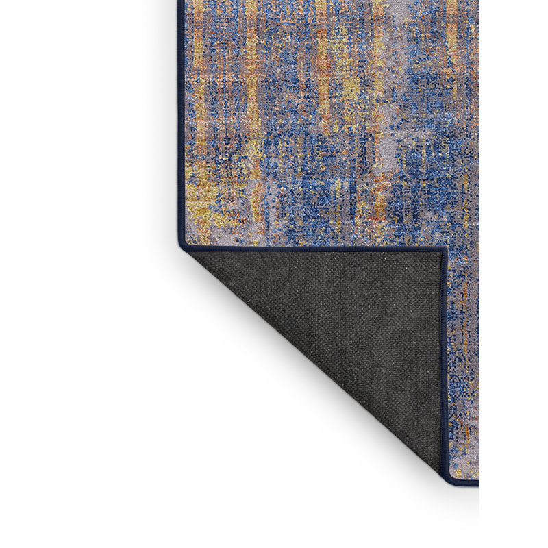 Tapis bleu / jaune Buellton, Rectangle 2 pi x 4 pi