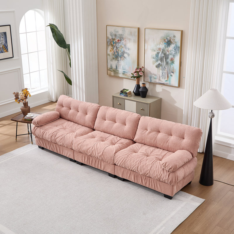 Canapé modulaire Modern Cloud Couch, H 35 po x l 123 po x P 35 po, Rose