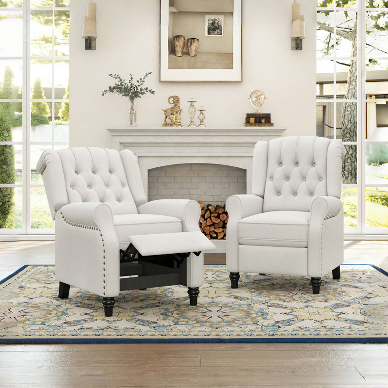 Fauteuil inclinable 29,5 po Classic, Microfibre / microsuède blanc cassé