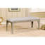 Transitionnel, banc de 1 pièce, coussin en flanelle, dossier de chaise à boutons, argent et gris, salle à manger, banc en bois massif