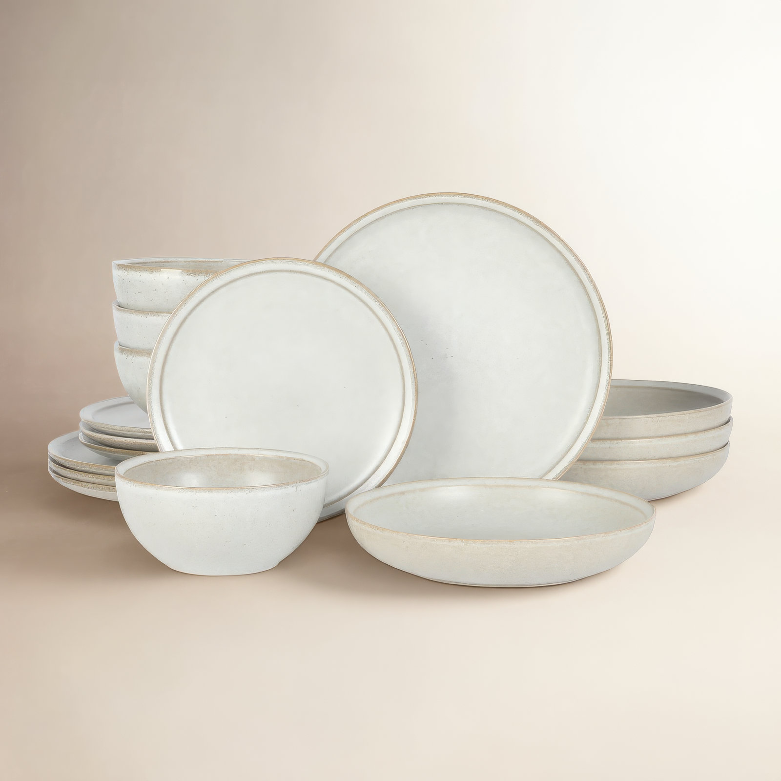Beckett Stoneware Dinnerware Set, White