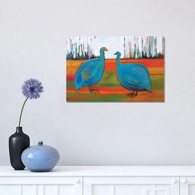 " Two Fauve Guinea Hens " by Patty Baker Painting Print