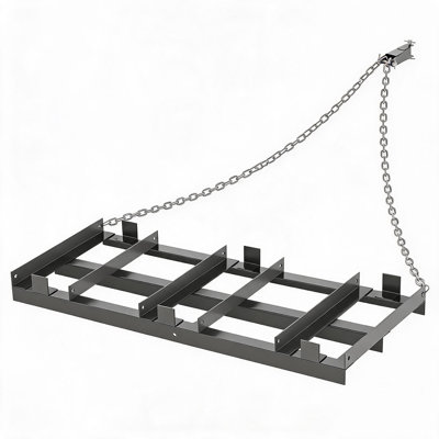 Heavy-Duty Tow-Behind Drag Harrow Driveway Grader & Lawn Leveler - Chain Link Landscape Rake for ATV/UTV/Tractor/Lawn Mower - Levels Gravel Sand Soil Hay - Gray | 48*20 feet
