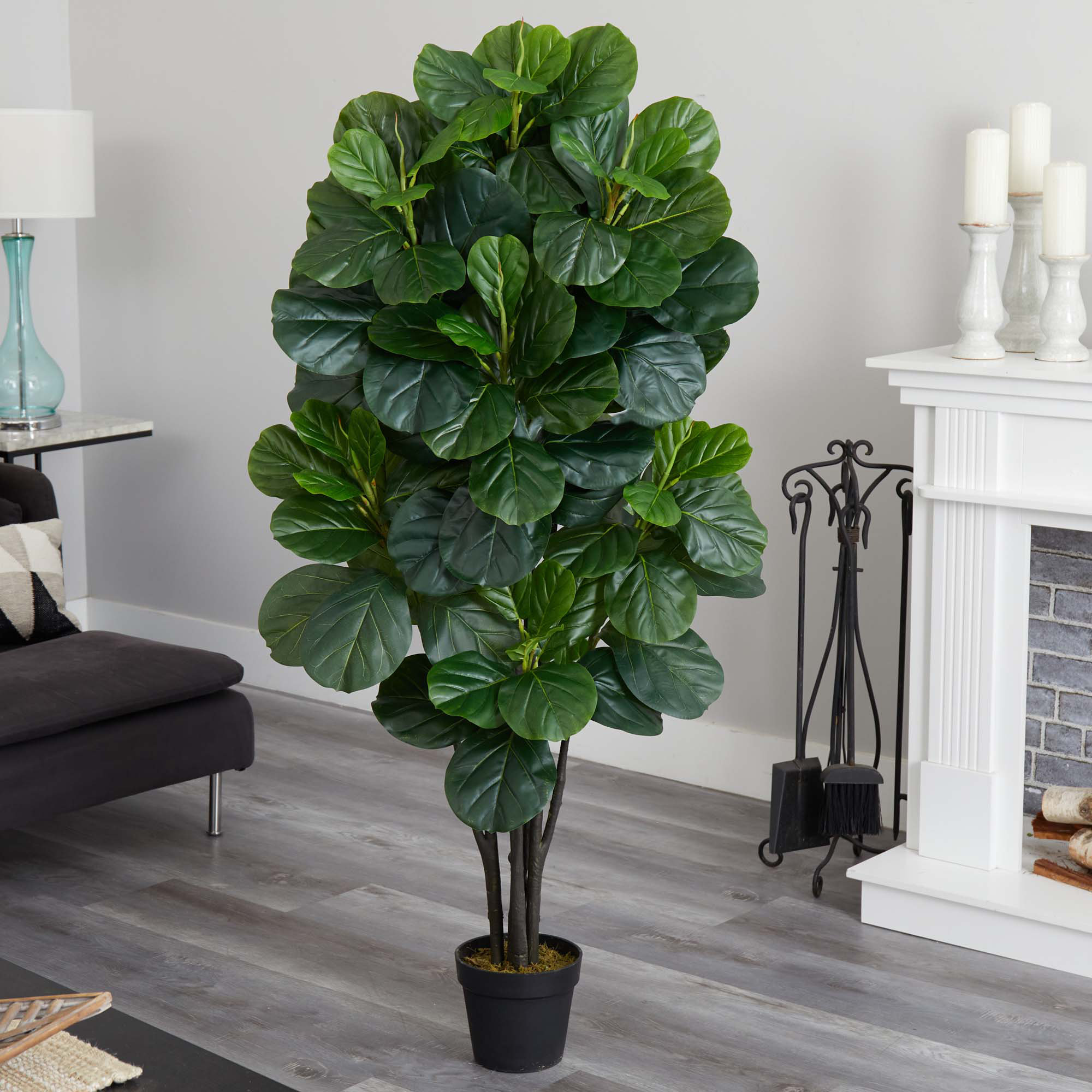 Fleur De Lis Living 60'' Faux Fiddle Leaf Fig Tree in Pot Liner | Wayfair