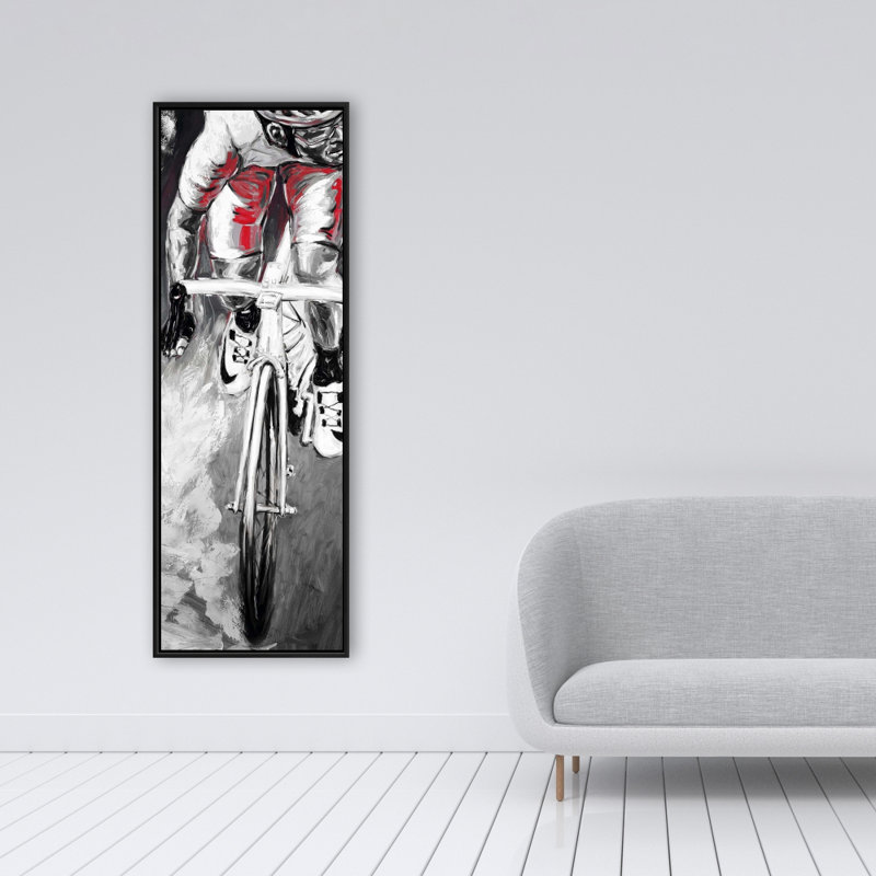 " Red Cyclist ", 48" H x 16" W