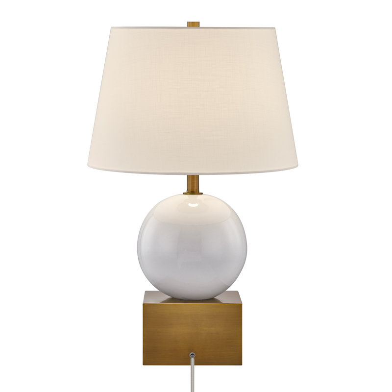 Brumfield 1-Light Table Lamp, Brown/White