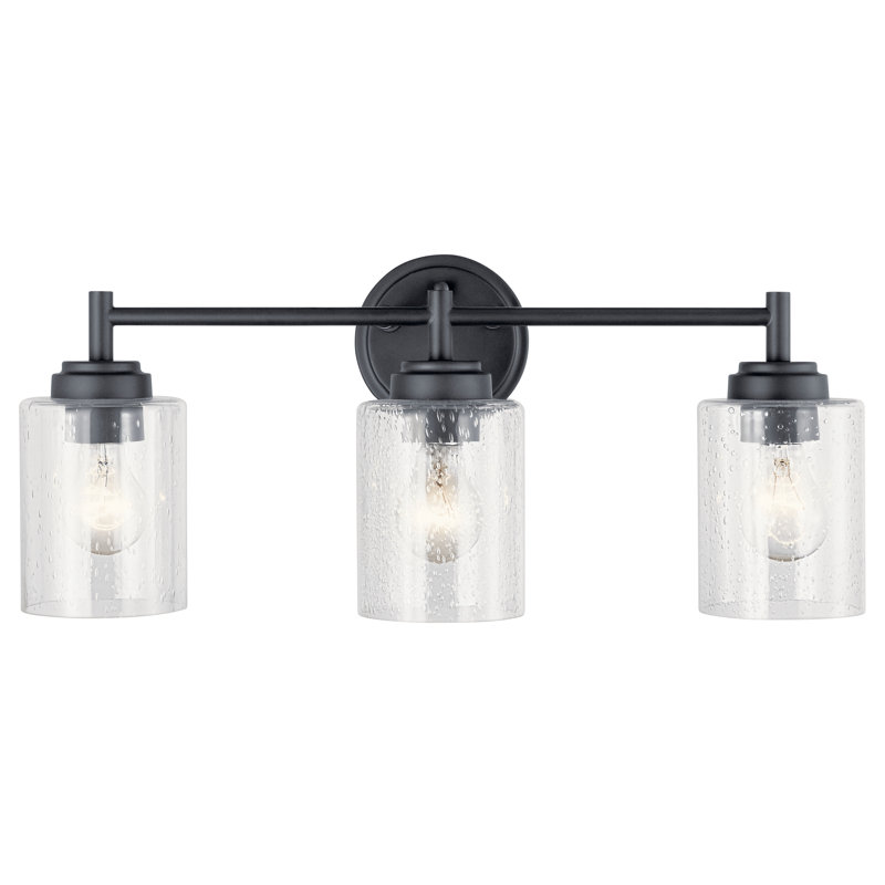 3 - Light Dimmable Vanity Light, Satin Black