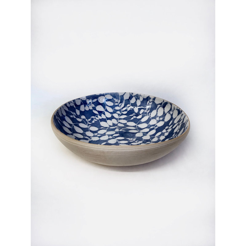 Cobalt Handmade Stoneware Pasta Bowl