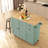 50.9" Farmhouse Rolling Kitchen Island Cart with Foldable Drop-Leaf Wood Countertop, Storage Cabinets, Drawer, Side Spice Rack & Lockable Casters, Mobile Kitchen Prep Island-832949683