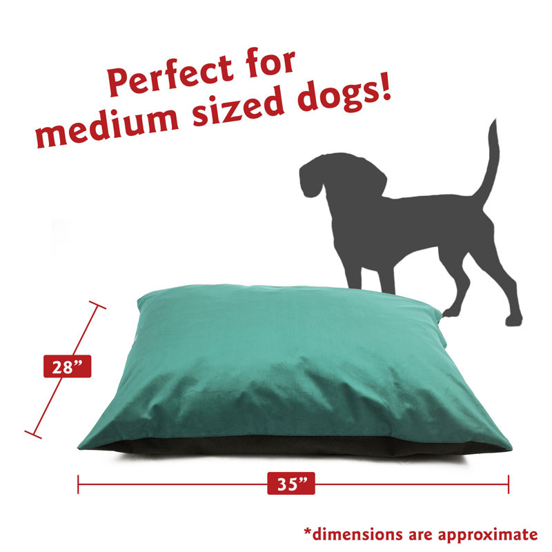Coussin pour chien Villa Majestic, Bleu sarcelle / vert, Medium (35" W x 28" D x 7" H