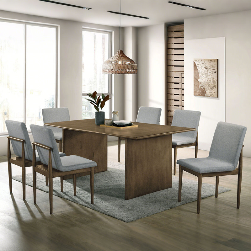 Ensemble de table de salle à manger en bois massif style moderne pour 6 personnes