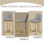 Ensemble de 2 chaises de bar de style moderne avec une conception simple, des tabourets hauts confortables au design créatif et des chaises de salle à manger flexibles convenant aux bars, aux restaurants ou aux comptoirs de cuisine-388635378
