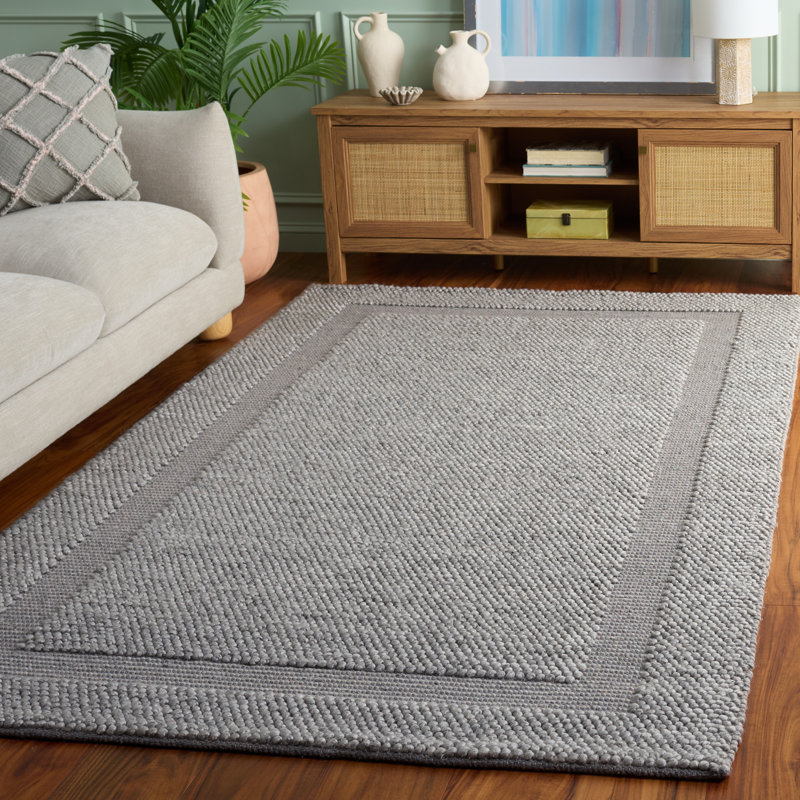 Natura Hand Woven Wool; Cotton; Recycled P.E.T Solid Color Indoor Rug, Rectangle 5' x 8'