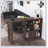 Modern Bar Cabinet with Rotating top, Counter Height Dining Cabinet