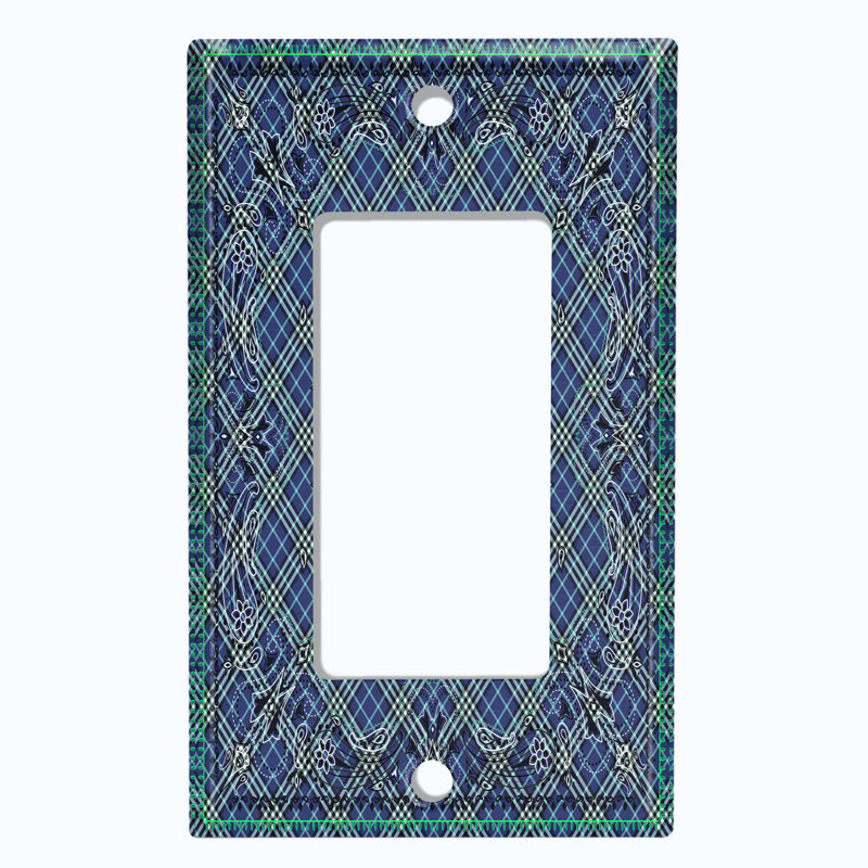 1 - Gang Toggle Light Switch Standard Wall Plate, Blue/Green