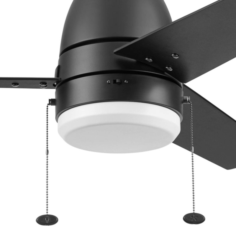 Fawn 44" Black Indoor Ceiling Fan with Pull Chain