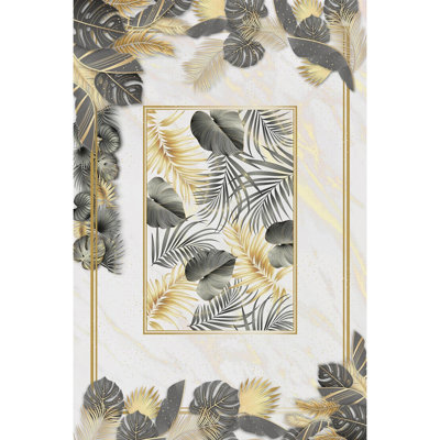 Tapis de couloir gris en polyester tissé à la machine 2 pi 7 po x 9 pi 10 po Anegam