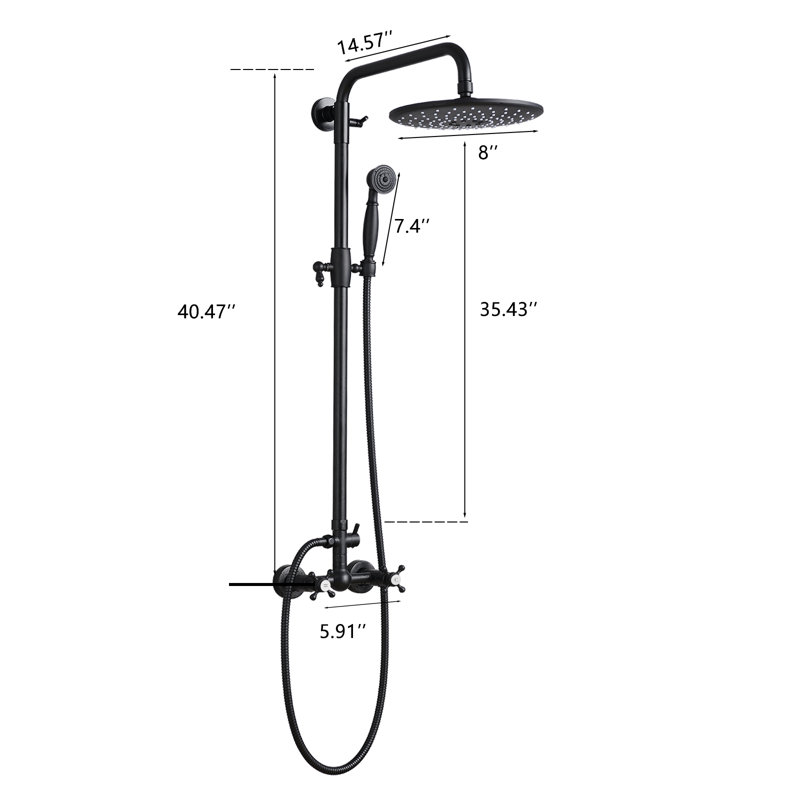 Shower System, Wall Mounted Adjustable Shower Faucet