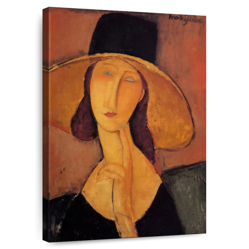 Leisha Jeanne Hebuterne dans un grand chapeau, H 36 po x l 24 po