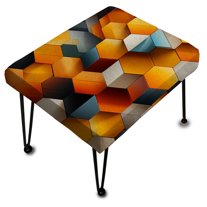 Carreaux de couleur chromatique - Repose-pieds rectangulaire géométrique