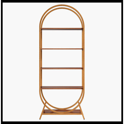 5-Tier Bookshelf, 70.8" Open Bookcase Arched Display Rack