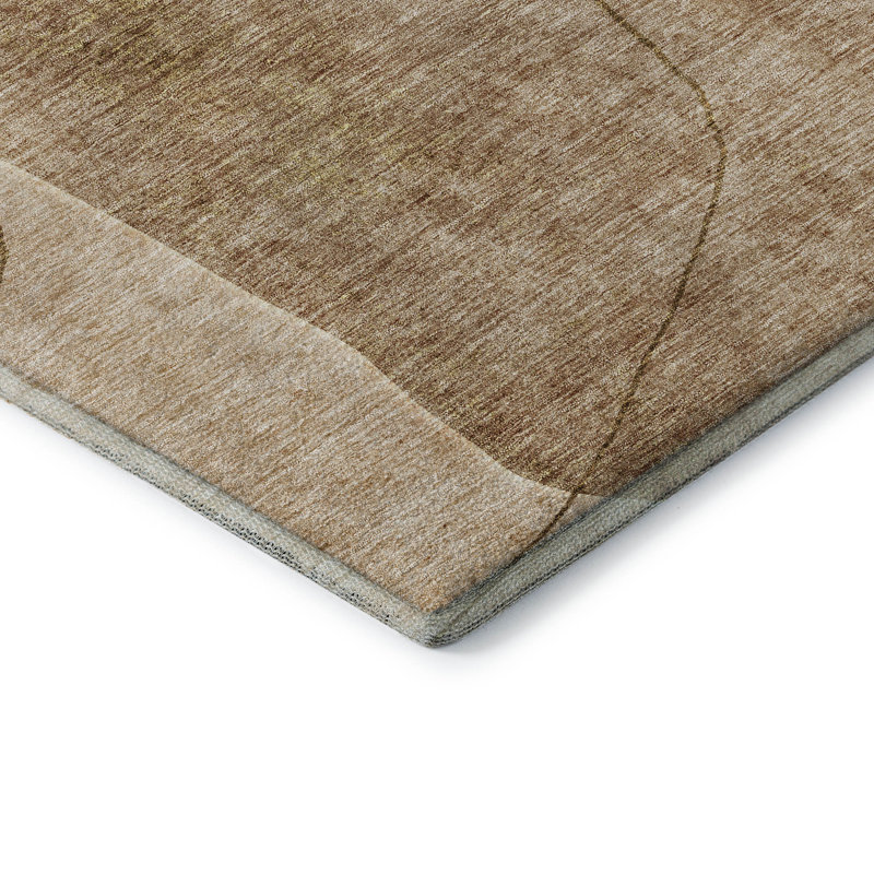 Premium Machine Washable Prisco Paprika Rug, Round 8'