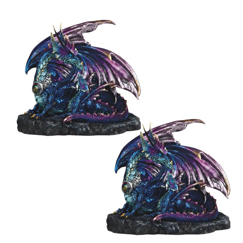 "Ensemble de 2 pièces" ICE ARMOUR 7 "avec dragon bleu et mauve avec figurine de bébé dragon