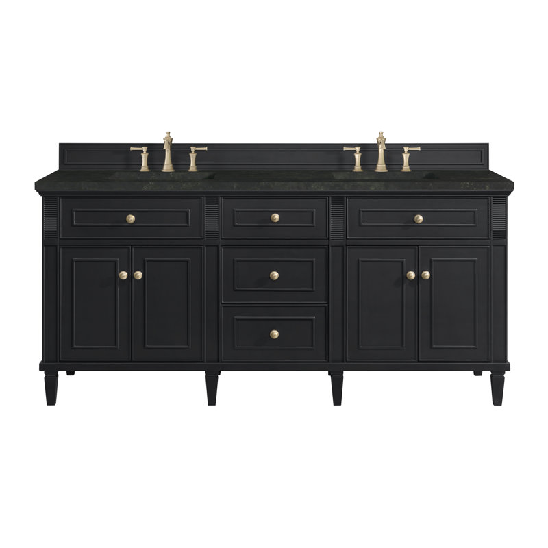 Lorelai 72'' W Double Vanity, Bright White, 8" Widespread, Phantome Eclos