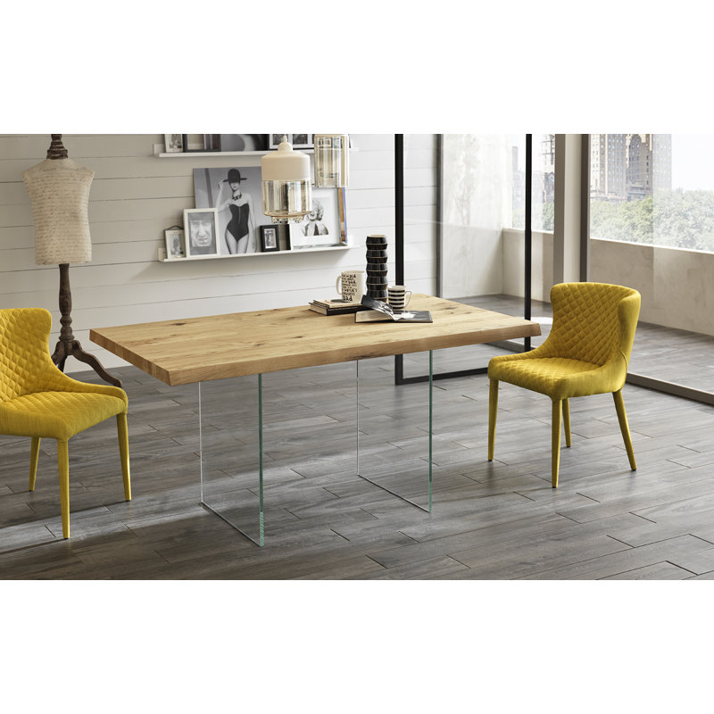 Laval Metal Base Dining Table, Oak