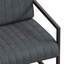 Chaise avec accoudoirs en cuir de polyuréthane moderne avec dossier en métal rembourré très épais et coussin de siège, pour salon, chambre à coucher, bureau, studio, gris