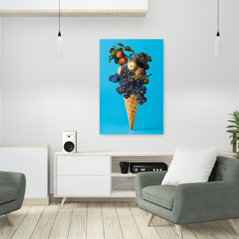 Art mural de fruits contemporain, H 36 po x l 24 po