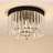 Allerton 3-Light 12 In. Wide Matte Black Modern Glam Drum Flush Mount Lighting Fixture, Clear Crystal Prisms Shade, LED Compatible, For Low Ceilings, Bedroom, Hallway, Kitchen