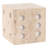 Natural Travertine Dice Sculpture For Home Decor - Shelf Or Desk Decorative Object Figurine Statue - Contemporary Decorations For Living Room - 4", Tan